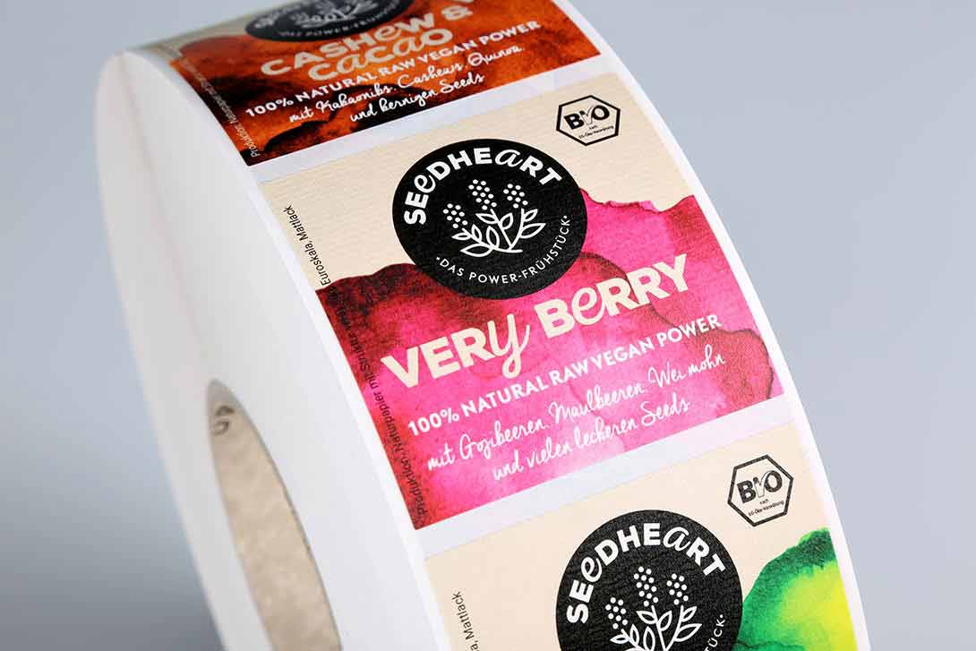 digitally printed food labels on rolls