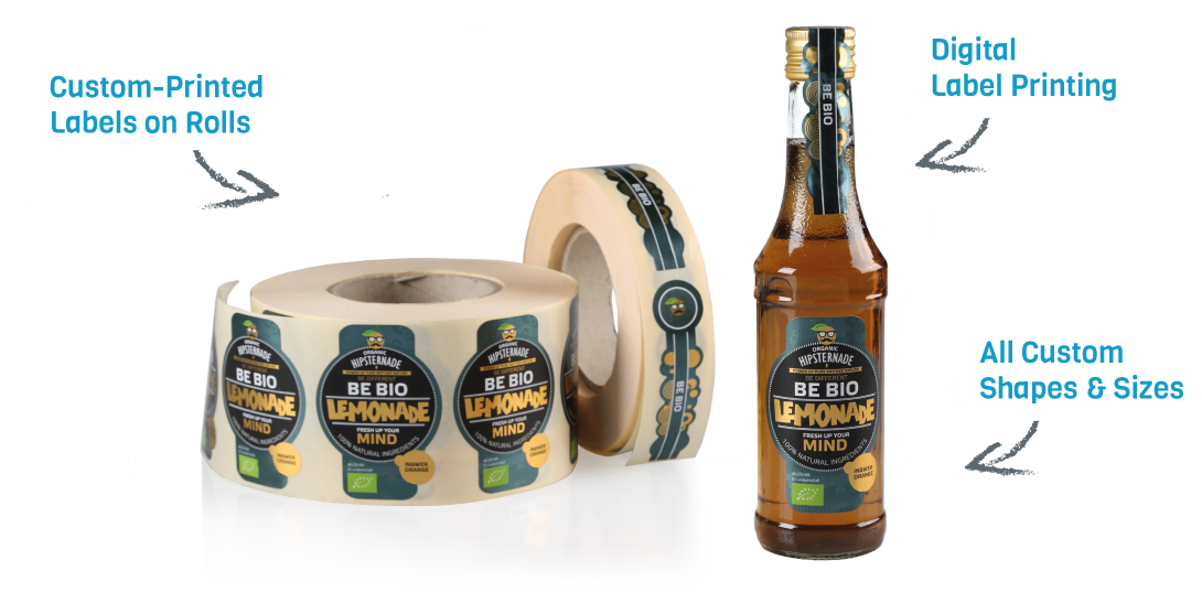 self adhesive labels for brands and businesses of all shapes and sizes. Custom adhesive labels printed on rolls for products.